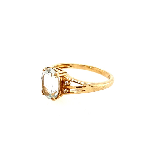 Pre Owned 9ct Aqua Marine Ring ZN314 Pre Owned 9ct Aqua Marine Ring ZN314